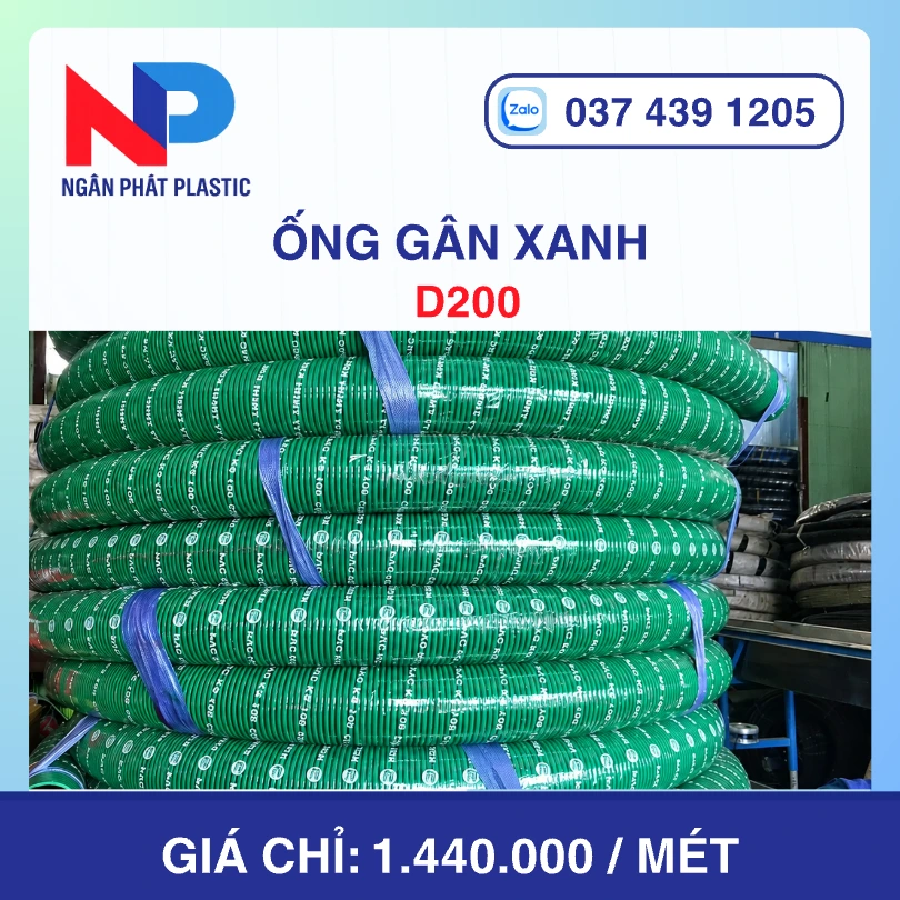 Ống Gân Xanh D200
